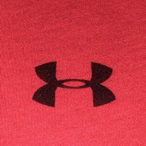 Under Armour Loose Coupe Lache Shirt Mens L Red Lightweight Small Logo Headgear